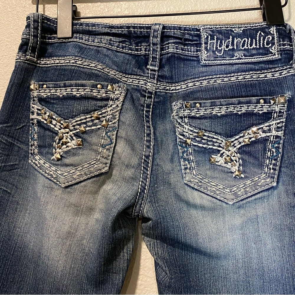 Hydraulic Gramercy Crop Low‎ Rise Jeans-Dark Wash/Sz 4 Women's Blue Jeans - Picture 6 of 10